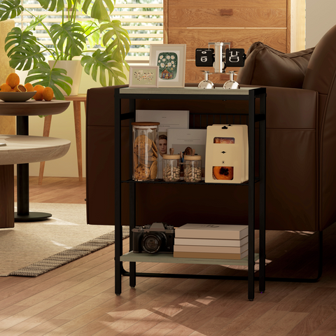 HOMCOM Side Table with Storage, Small Table for Living Room, Bedroom