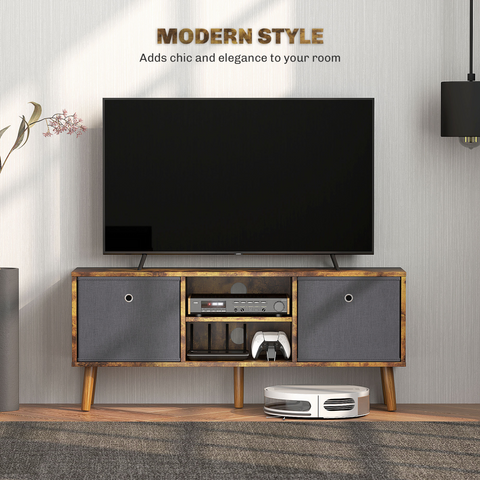 HOMCOM Modern TV Cabinet Stand w/ Shelves & Drawers, Bedroom