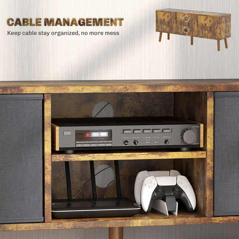 HOMCOM Modern TV Cabinet Stand w/ Shelves & Drawers, Bedroom