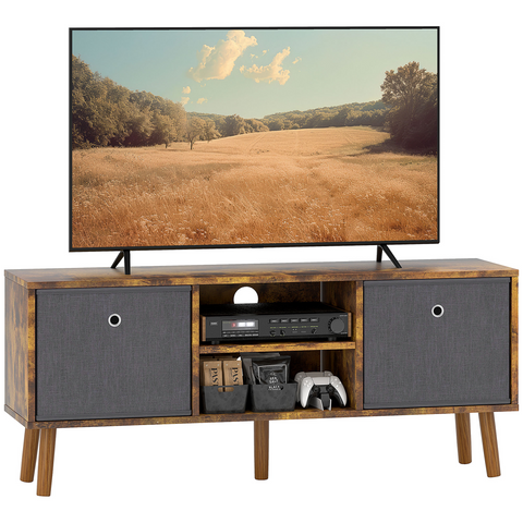 HOMCOM Modern TV Cabinet Stand w/ Shelves & Drawers, Bedroom