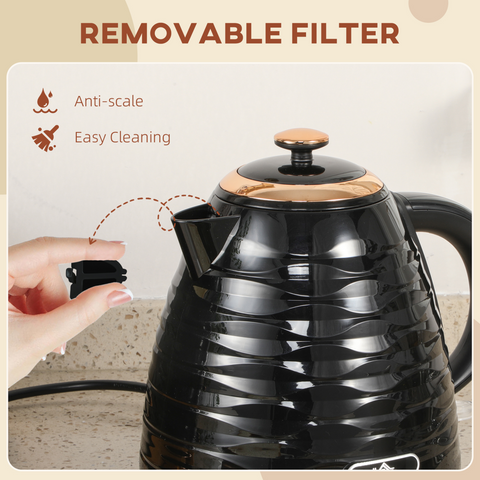 HOMCOM Electric Kettle, Fast Boil, 1.7L, 3kW, Swivel