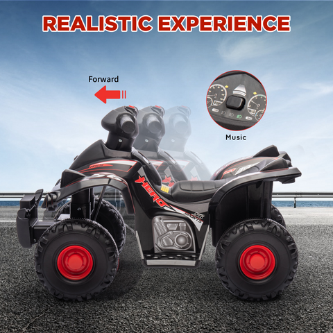 AIYAPLAY 6V Kids Electric Quad Bike with Music, Forward Function