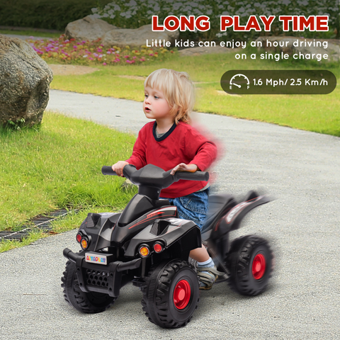 AIYAPLAY 6V Kids Electric Quad Bike with Music, Forward Function