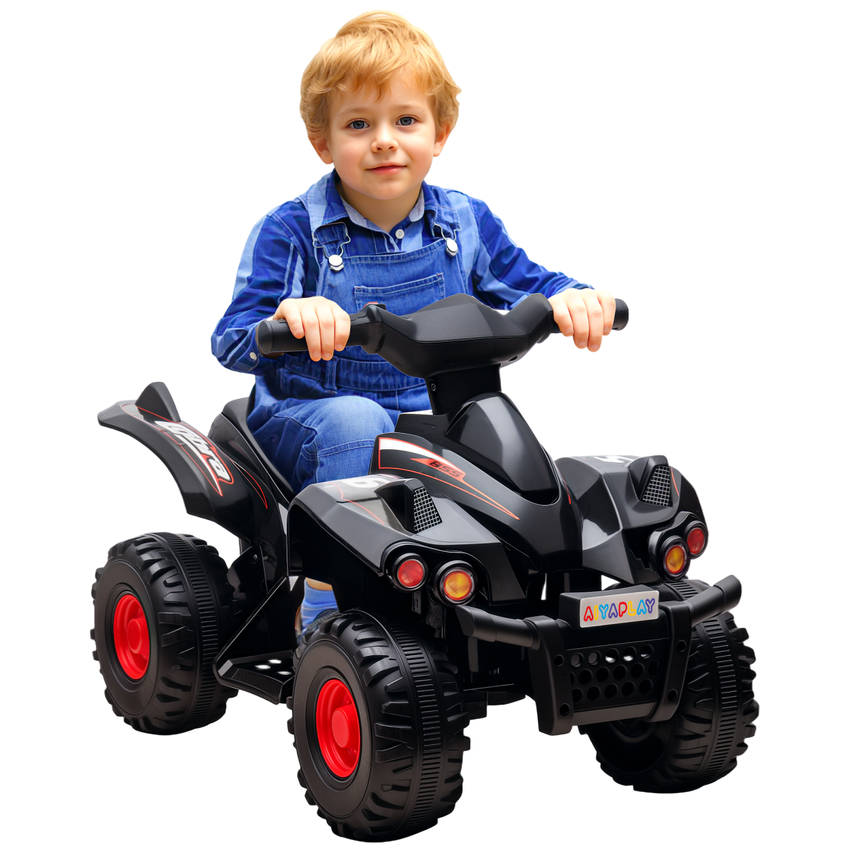 AIYAPLAY 6V Kids Electric Quad Bike with Music, Forward Function