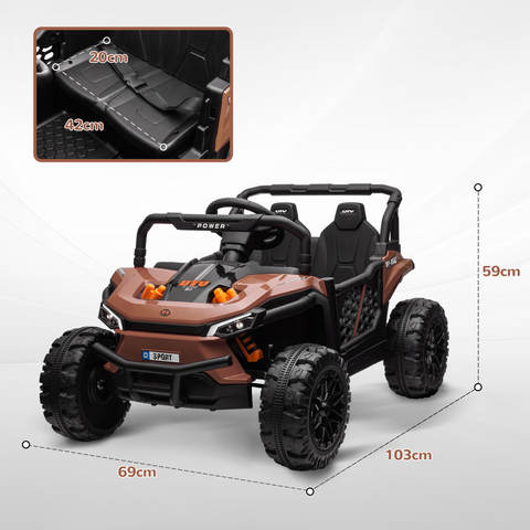 AIYAPLAY Kids Ride on Car, 12V Electric Truck w/ Horn Lights USB