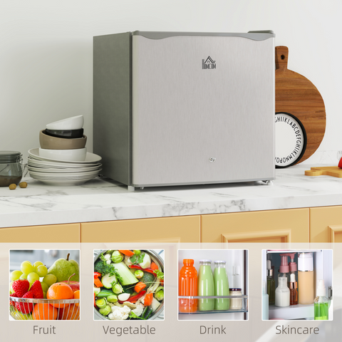 HOMCOM 46L Counter Top Fridge Mini Fridge with Lock Chiller Box