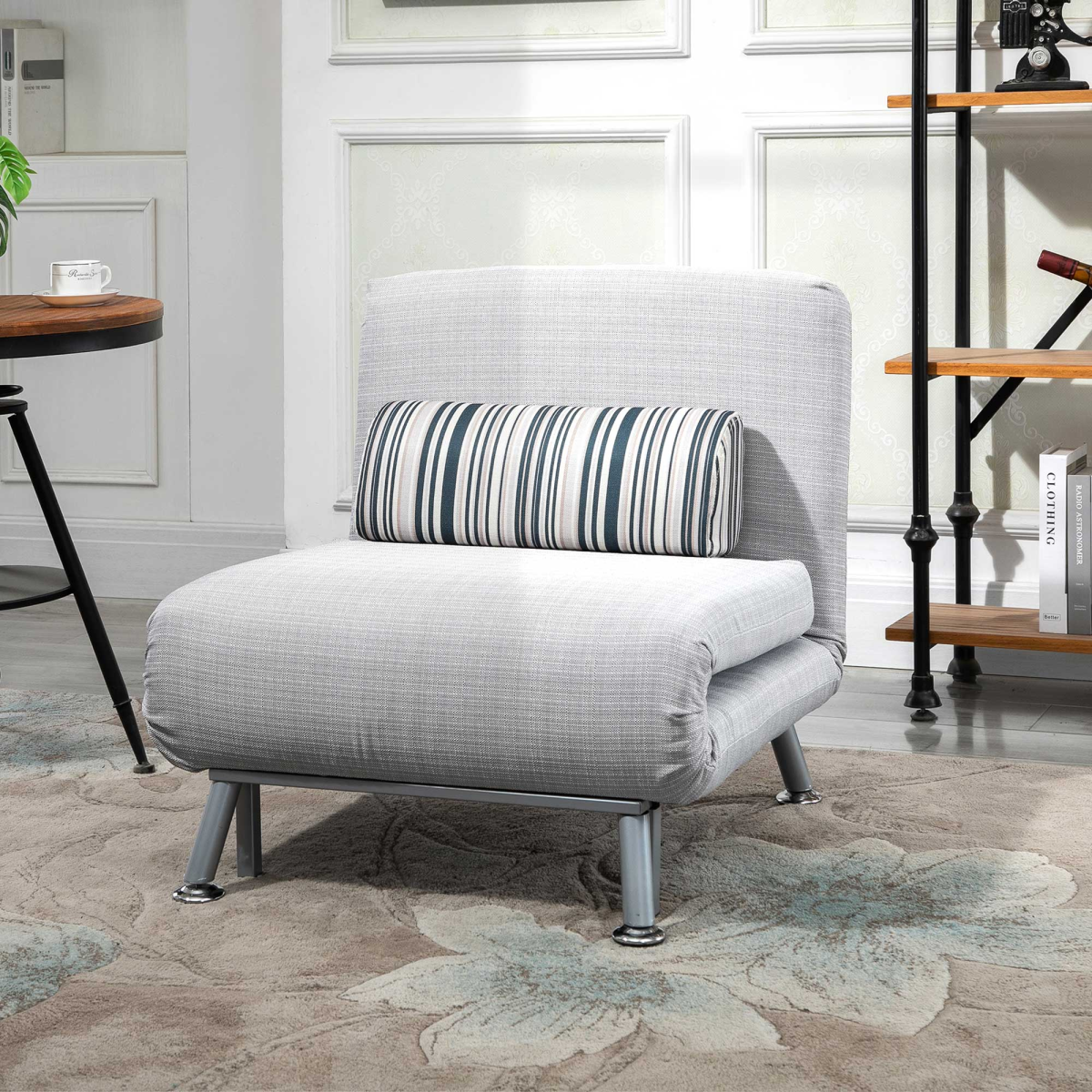 HOMCOM Single Folding 5 Position Convertible Sleeper Chair Bed