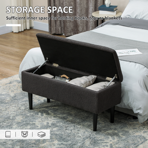 HOMCOM 15" Ottoman Storage Box with 47L Storage Capacity