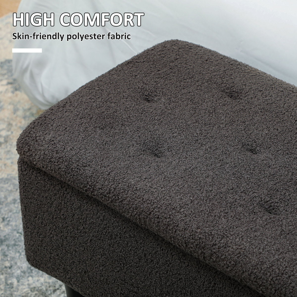 HOMCOM 15" Ottoman Storage Box with 47L Storage Capacity