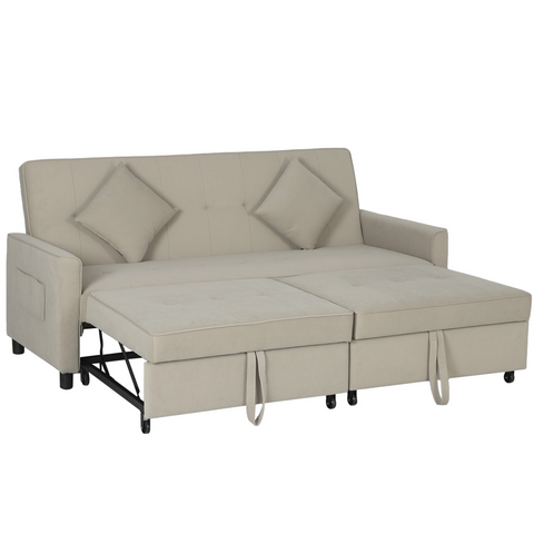 HOMCOM Reversible L-Shaped Sectional Sofa Bed with Cushions