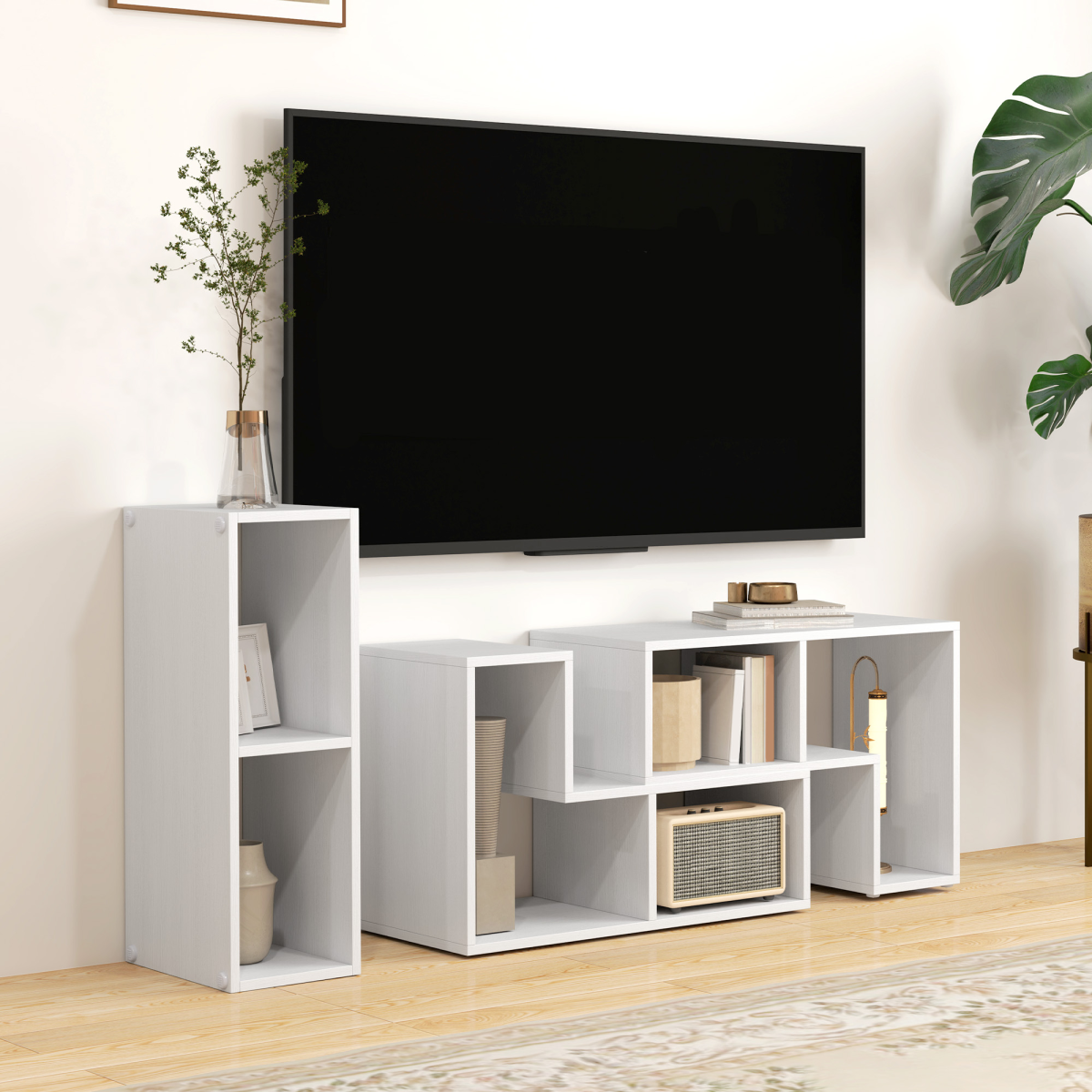 HOMCOM TV Unit for TVs up to 75 Inches, Free Combination TV Stand