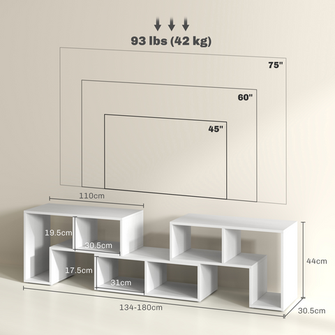 HOMCOM TV Unit for TVs up to 75 Inches, Free Combination TV Stand