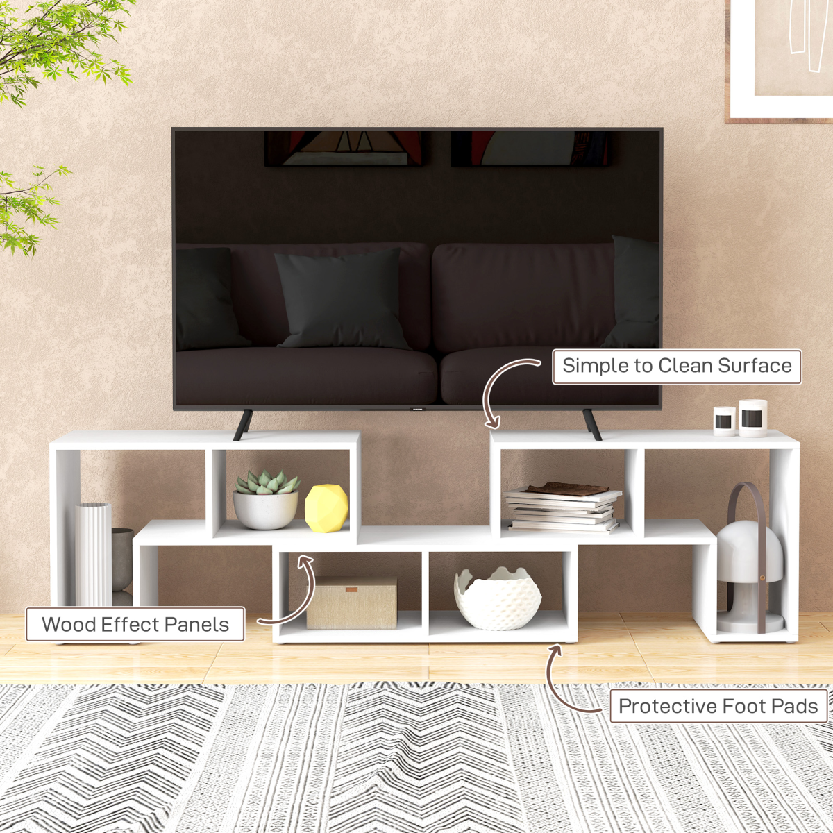 HOMCOM TV Unit for TVs up to 75 Inches, Free Combination TV Stand