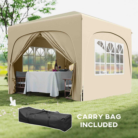 Outsunny 3 x 3(m) UPF50+ Pop Up Gazebo with Sides and Carry Bag