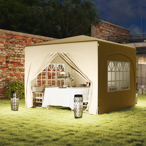 Outsunny 3 x 3(m) UPF50+ Pop Up Gazebo with Sides and Carry Bag