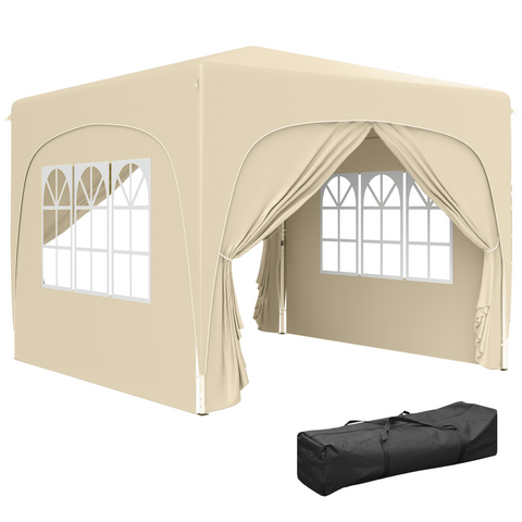 Outsunny 3 x 3(m) UPF50+ Pop Up Gazebo with Sides and Carry Bag
