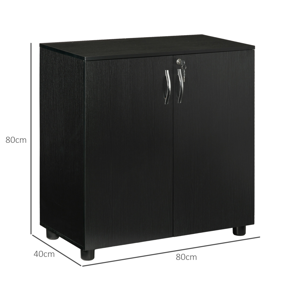 Vinsetto 2-Tier Locking Filing Cabinet Office Storage Cabinet