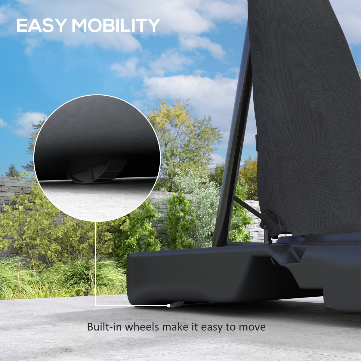 SPORTNOW 2.45-3.05m Portable Basketball Hoop and Stand with Wheels