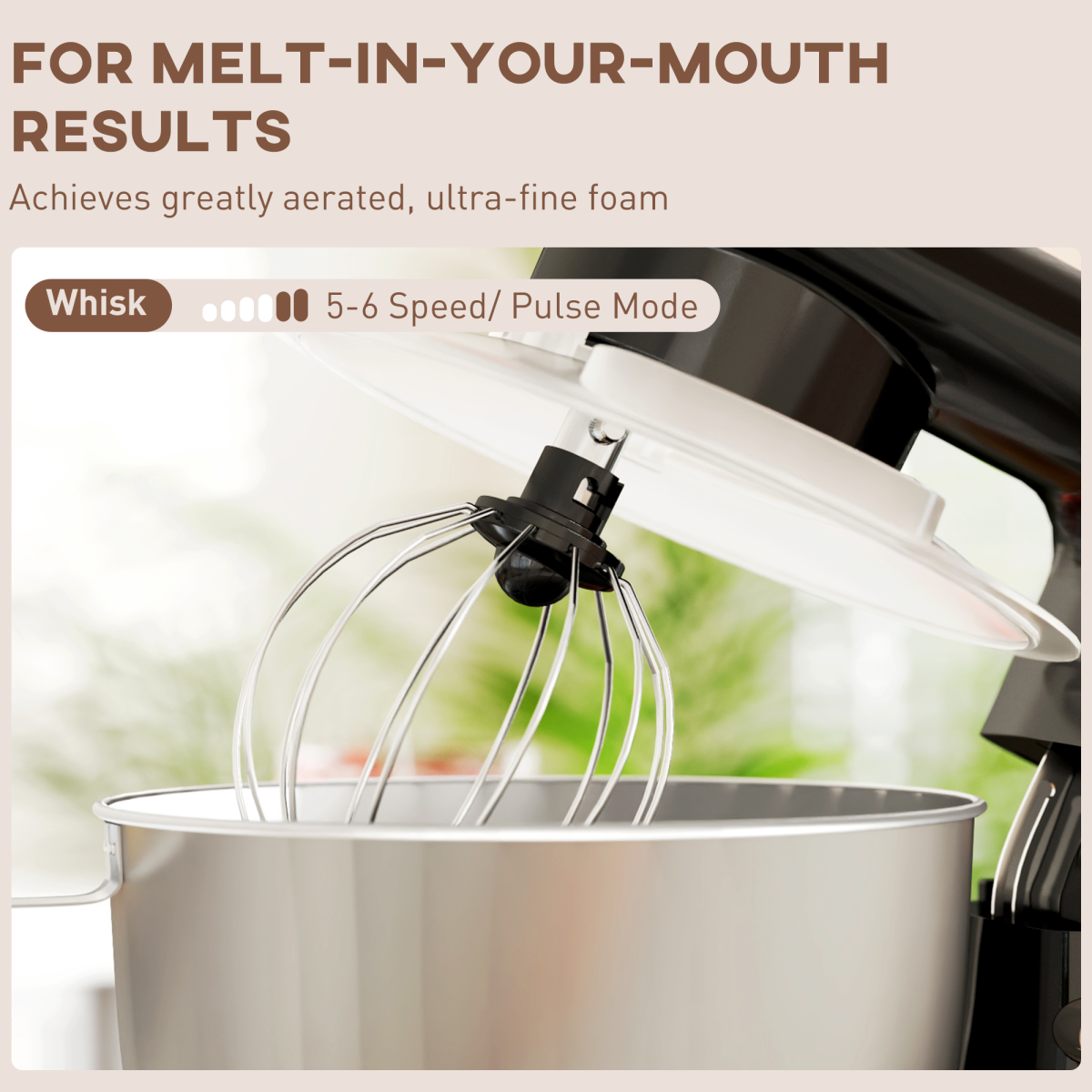 HOMCOM Electric Stand Mixer, 4.5L Food Mixer with Dough Hook, Whisk