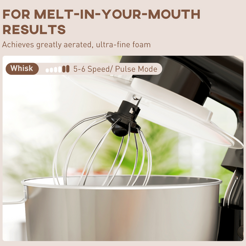 HOMCOM Electric Stand Mixer, 4.5L Food Mixer with Dough Hook, Whisk