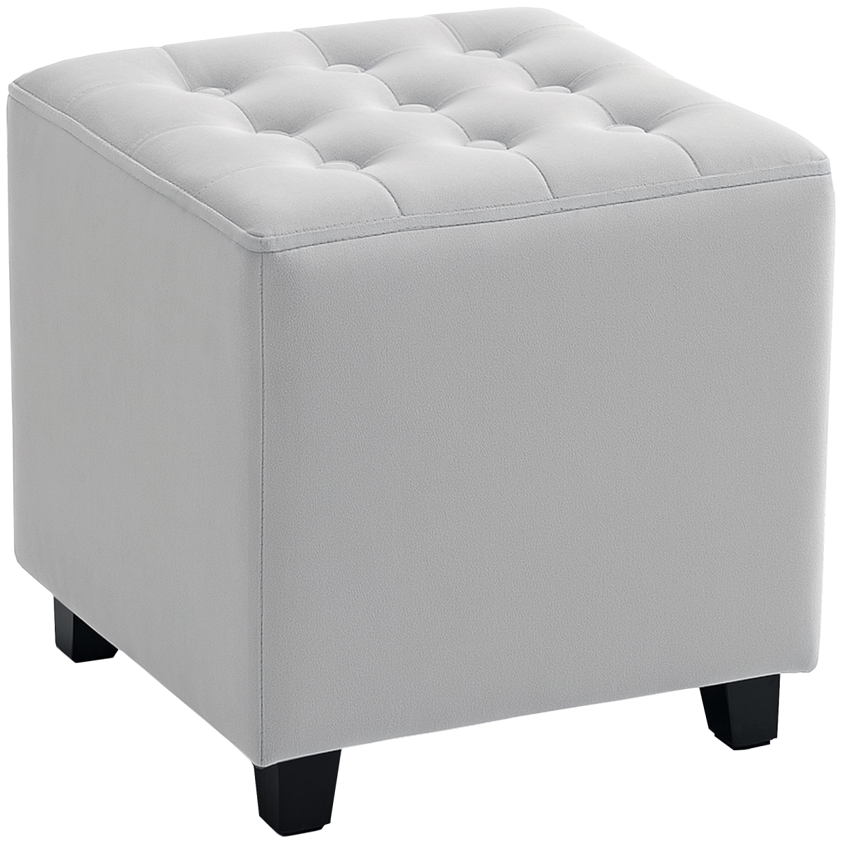 HOMCOM Square Footstool Small Ottoman with Wood Legs for Bedroom