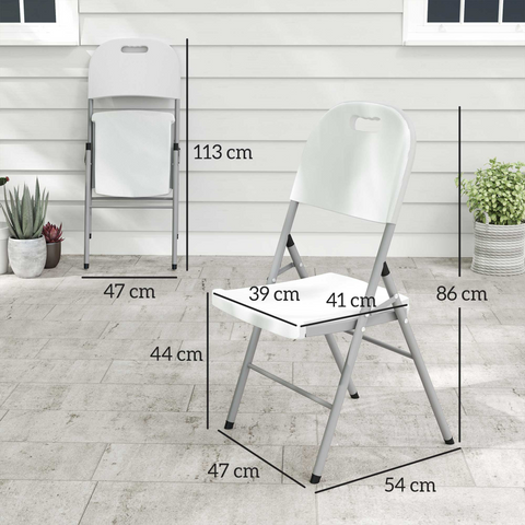 Outsunny 2PCS Folding Chair with Steel Frame, Garden Chair Set