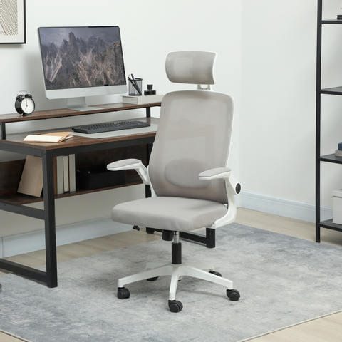 HOMCOM Executive Mesh Office Chair with Headrest, Lumbar Support
