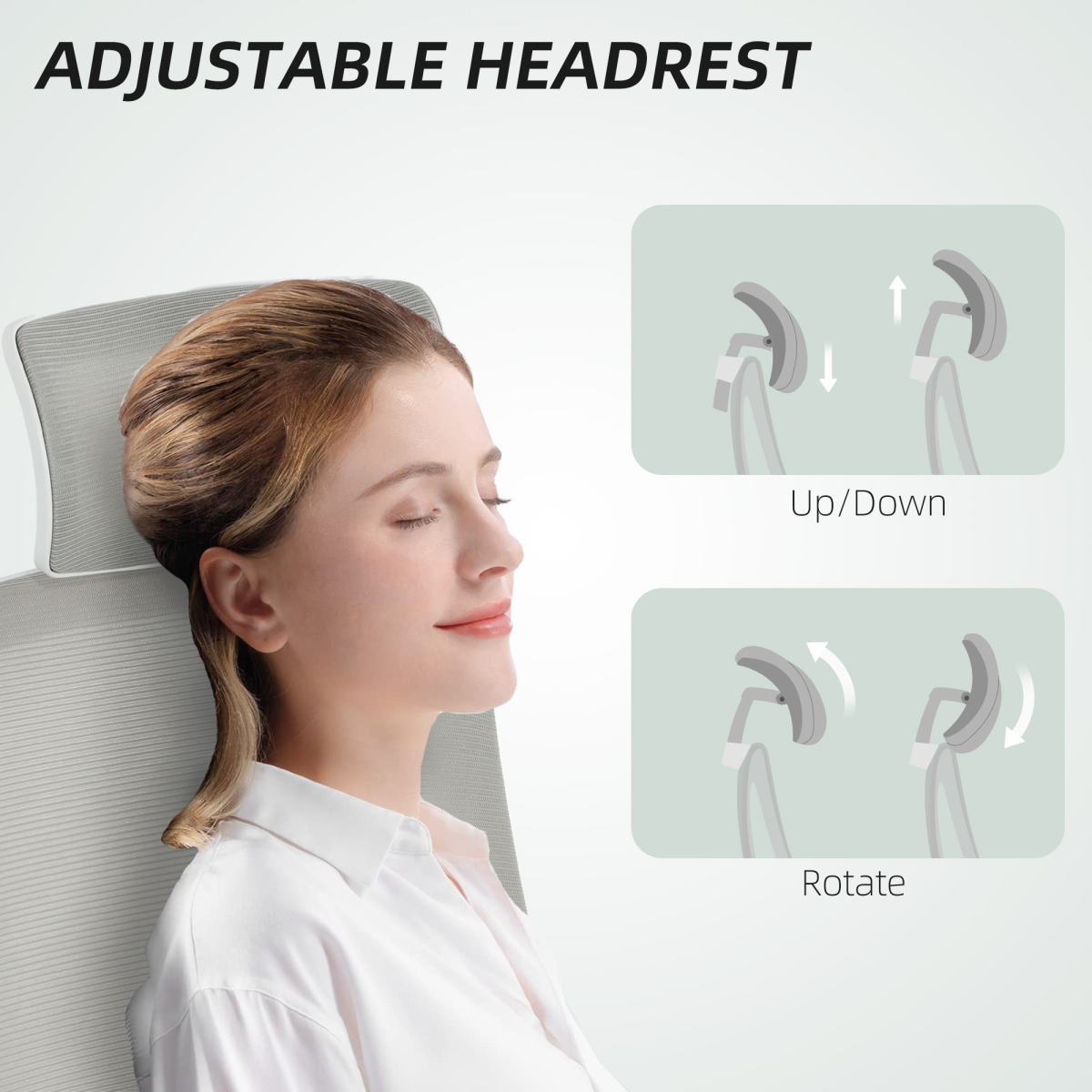 HOMCOM Executive Mesh Office Chair with Headrest, Lumbar Support