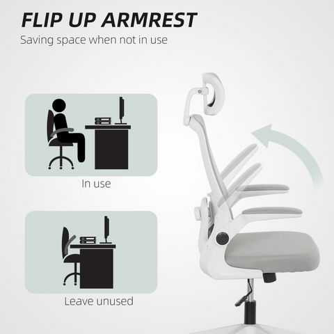 HOMCOM Executive Mesh Office Chair with Headrest, Lumbar Support