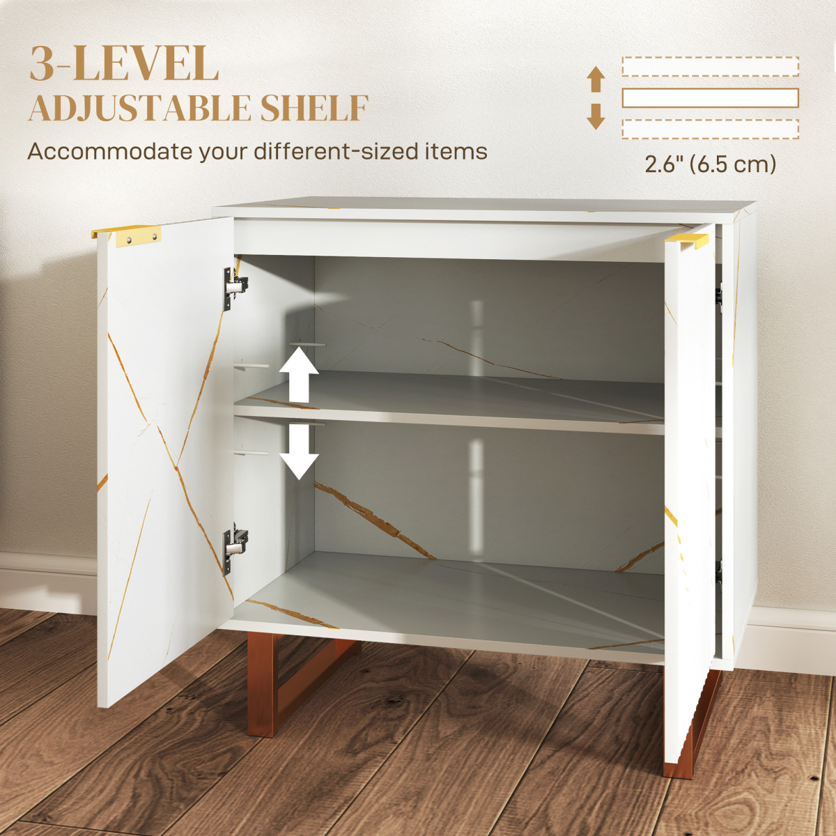 Elegant Black Storage Unit with Gold Accents - Stylish & Functional Furniture