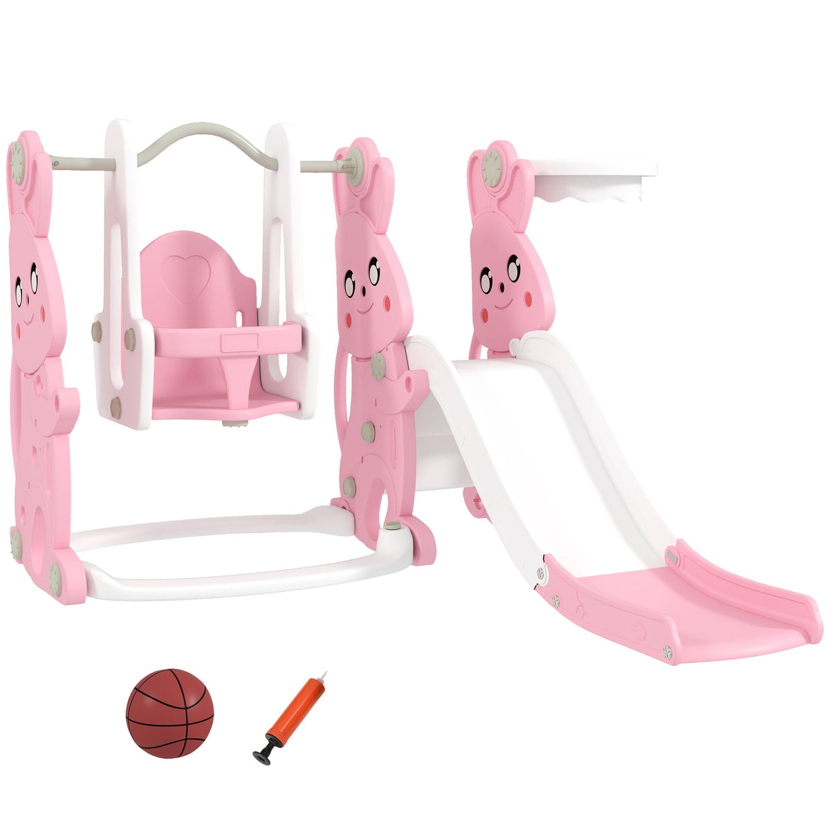Rabbit-Themed Playground Set - Safe Fun for Kids - Slide, Swing & Climber