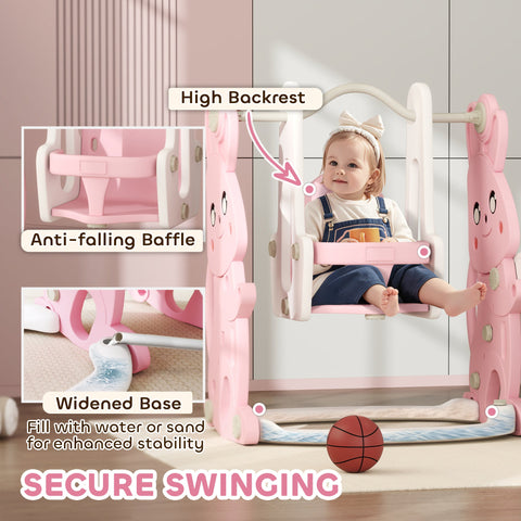 Rabbit-Themed Playground Set - Safe Fun for Kids - Slide, Swing & Climber