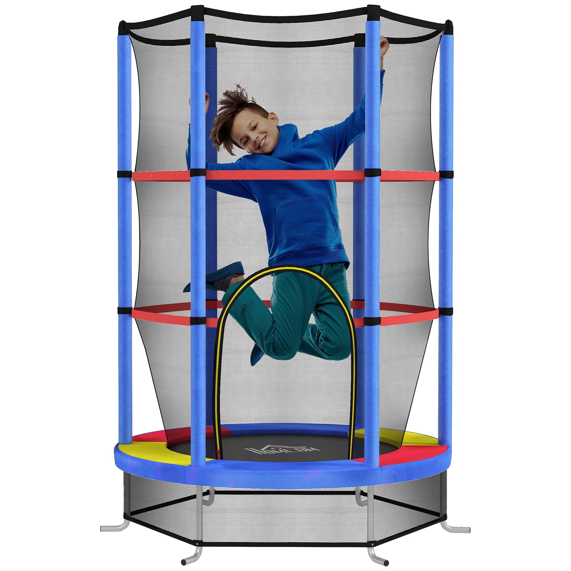 HOMCOM Kids Trampoline Mini Bouncer w/ Enclosure Net for 3-6 Years