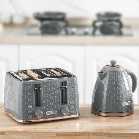 HOMCOM Kettle and Toaster Set 1.7L Fast Boil Kettle & 2 Slice Toaster Set