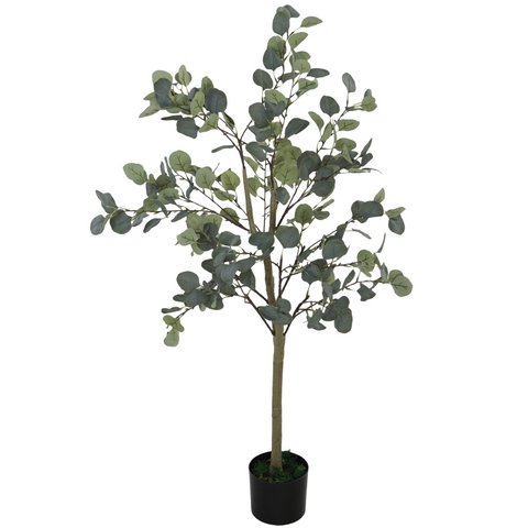 HOMCOM 2 Pack Artificial Plants, Faux Silk Eucalyptus Trees