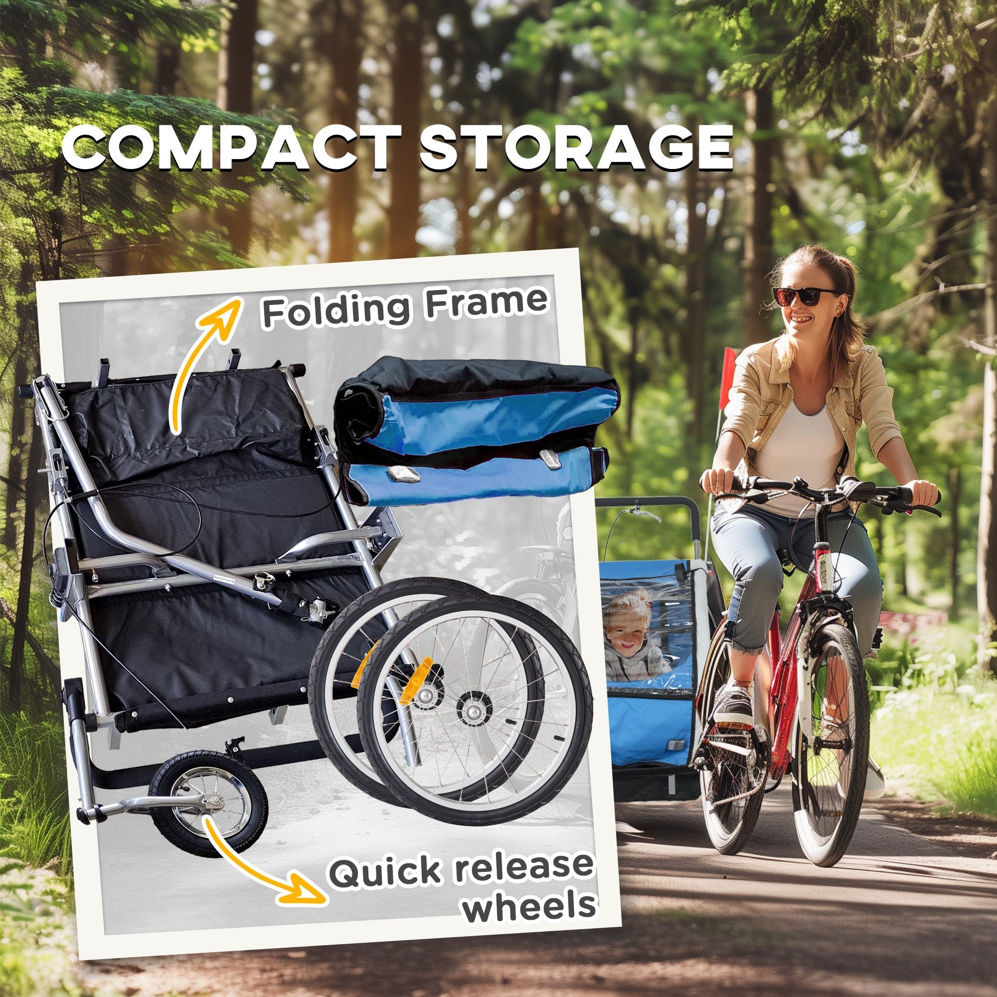 Durable Steel Frame Child Carrier - Safe, Smooth Ride for Kids