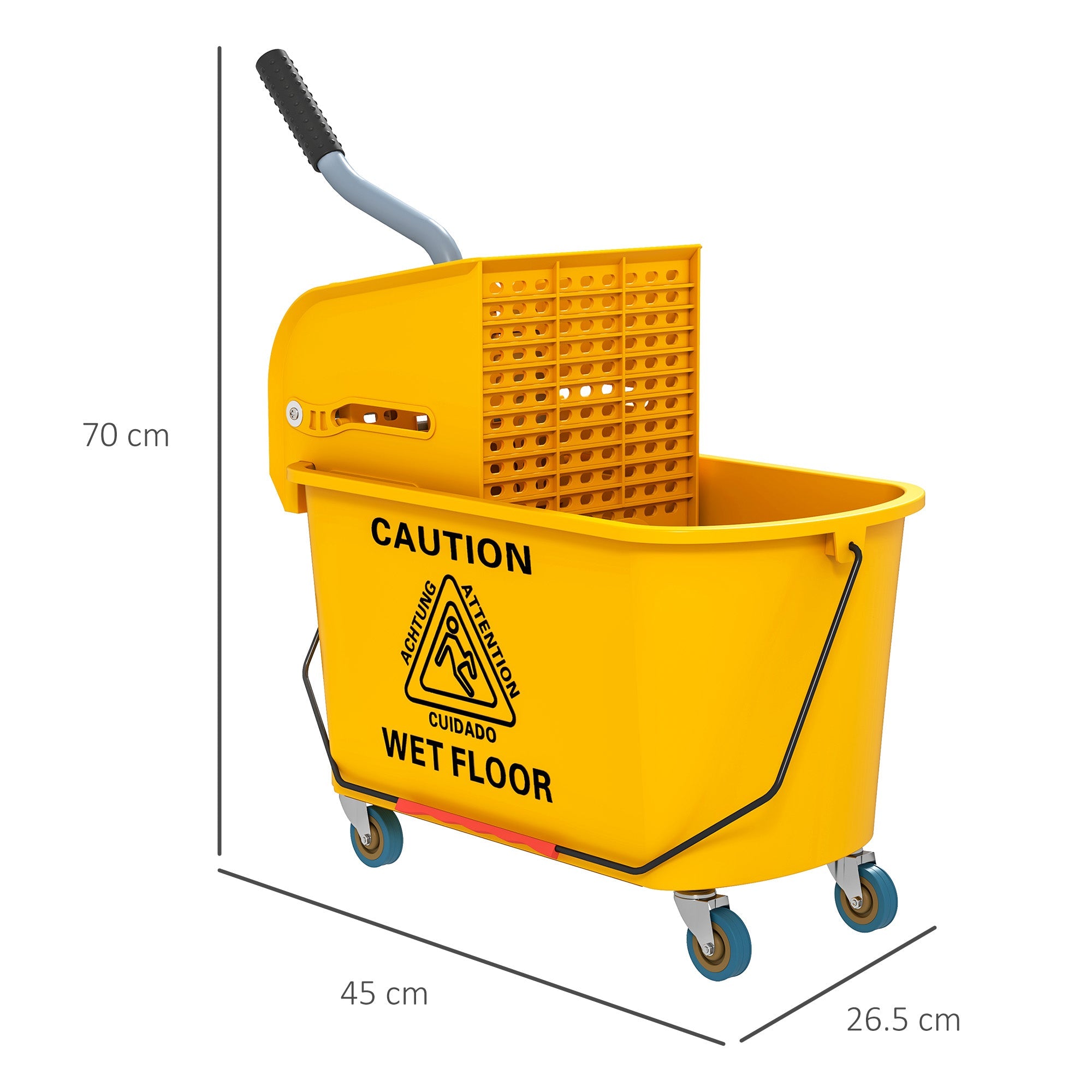 Efficient 20L Mop Bucket with Side Press Wringer for Optimal Cleaning