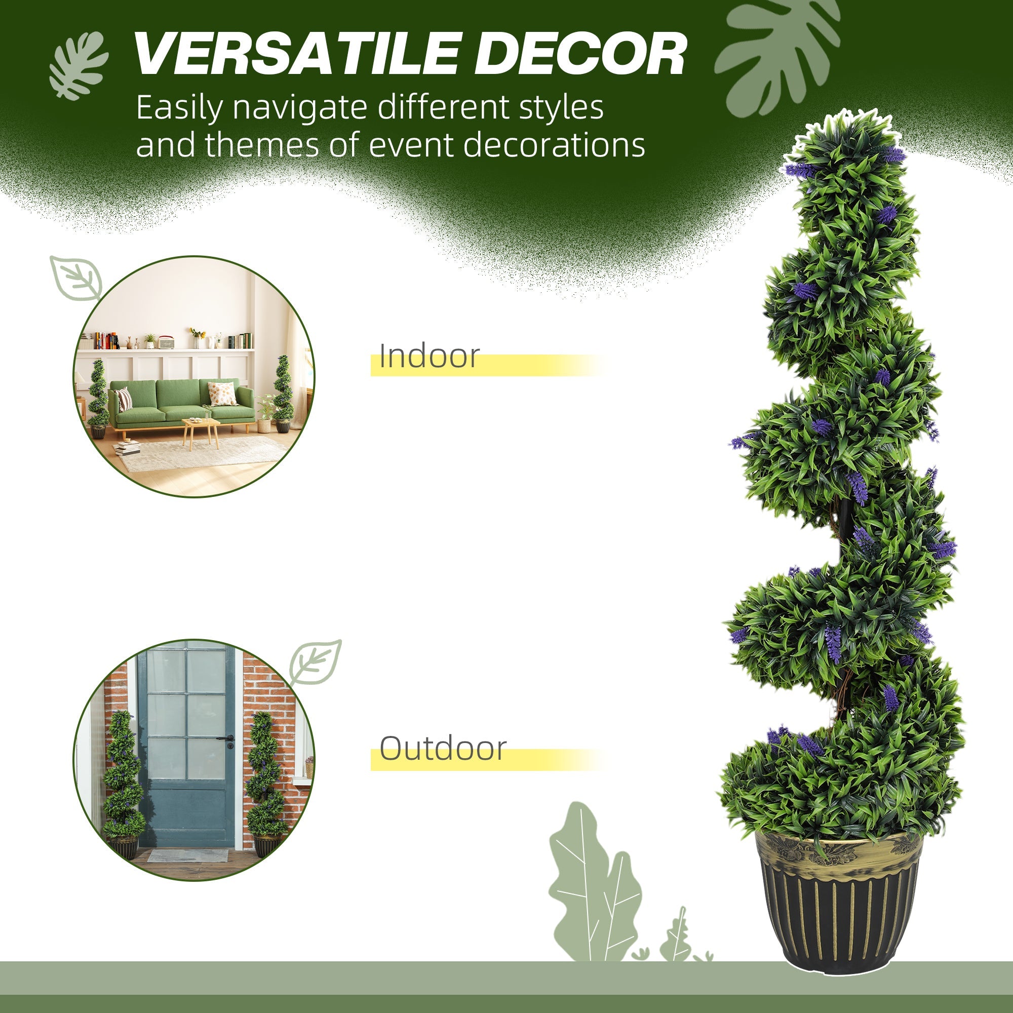 Elegant Spiral Boxwood & Lavender Plant Set – Low Maintenance Decor