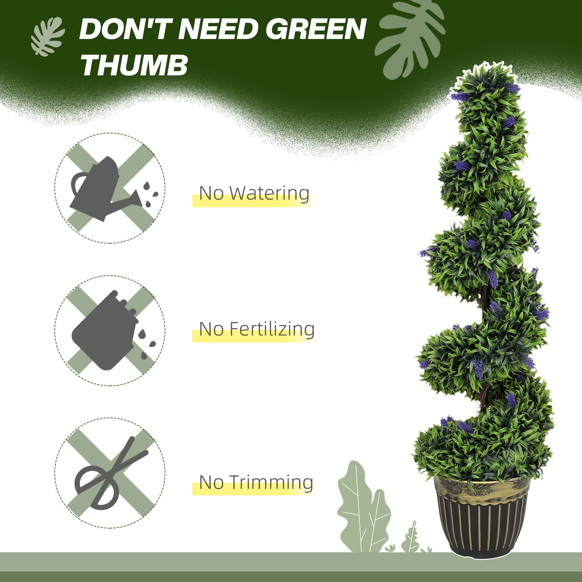 Elegant Spiral Boxwood & Lavender Plant Set – Low Maintenance Decor