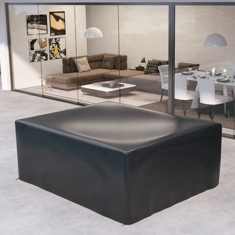 Outsunny 235x190x90cm Large Patio Set Outdoor Garden Furniture Cover Black