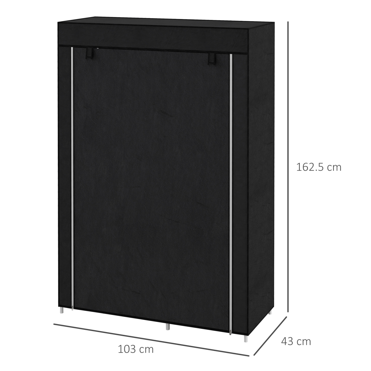 HOMCOM Fabric Wardrobe w/ Shelves Hanging Rail Foldable Closets