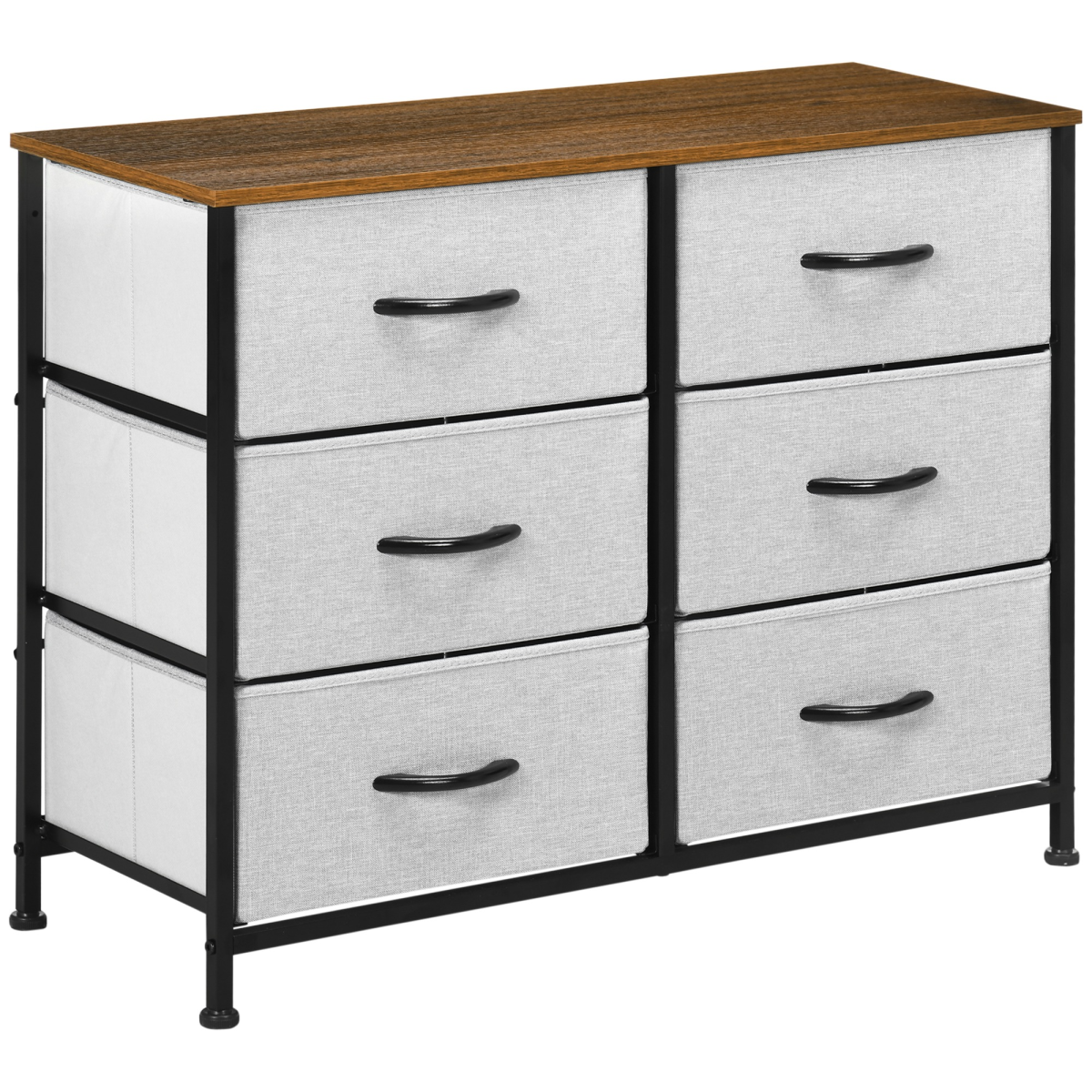 HOMCOM 8 Drawer Fabric Chest of Drawers w/ Wooden Top for Hallway