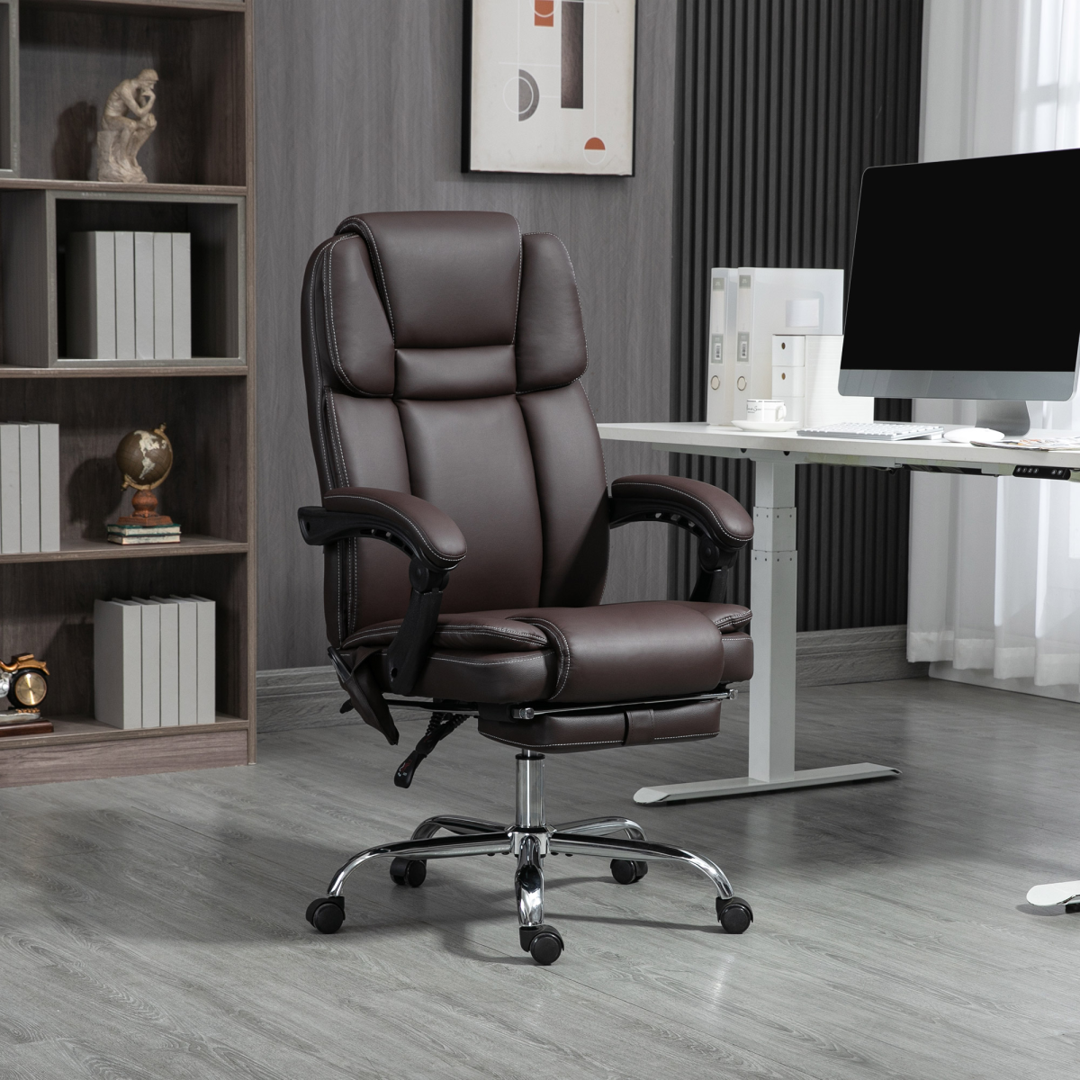 Vinsetto Massage Office Chair, PU Leather High Back Recliner