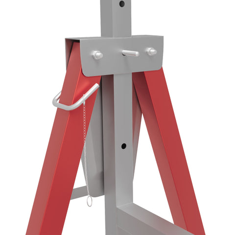 HOMCOM Set Of 2 Steel Saw Horses Telescopic Builders Work Bench Folding Red