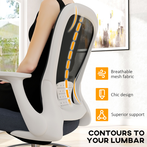 HOMCOM Mesh Draughtsman Chair, Ergonomic Drafting Chair