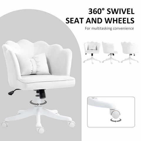 HOMCOM Armless Desk Chair Home Office Chair w/ Wide Seat Tilt Function