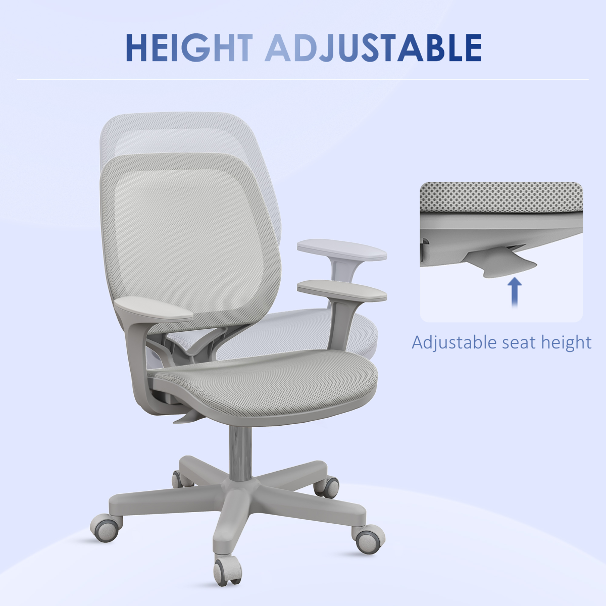 Vinsetto Office Chair, 360° Swivel Desk Chair with Security Wheels