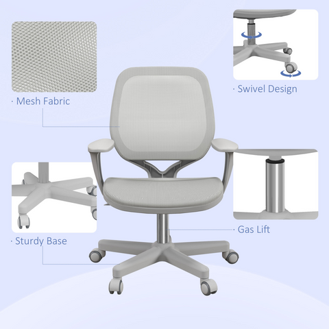 Vinsetto Office Chair, 360° Swivel Desk Chair with Security Wheels