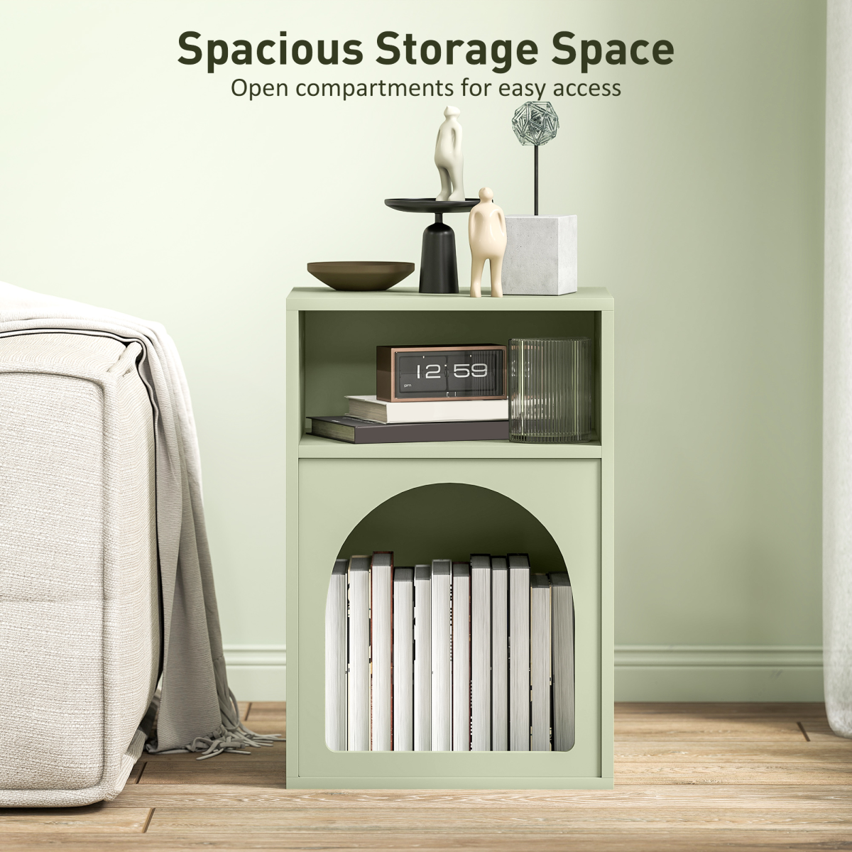 HOMCOM Bedside Table, Modern Bedside Cabinet for Bedroom