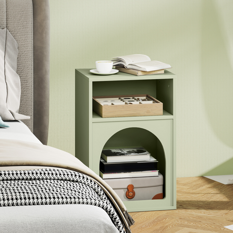HOMCOM Bedside Table, Modern Bedside Cabinet for Bedroom